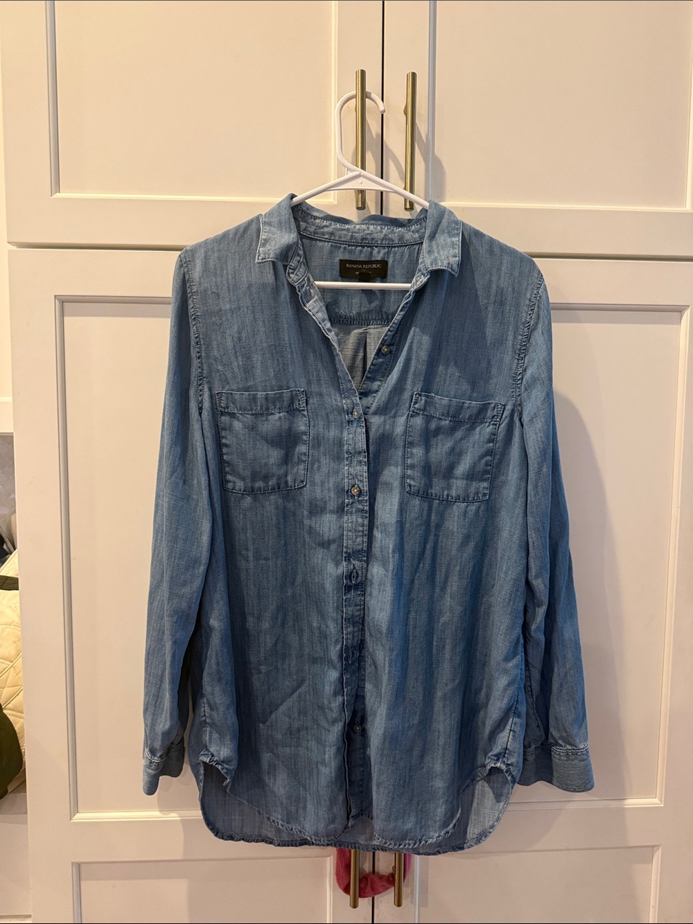 Banana Republic Medium Blue Denim-Style Button-Down Shirt